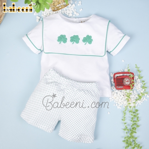Nice lucky leaves crochet boy set clothing – BB2700