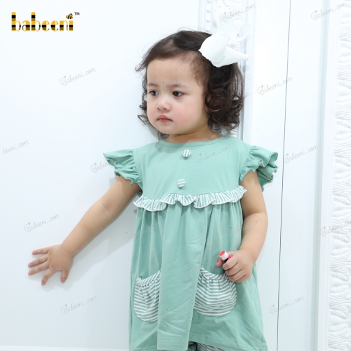  Olive ruffle baby set clothing - BB2642