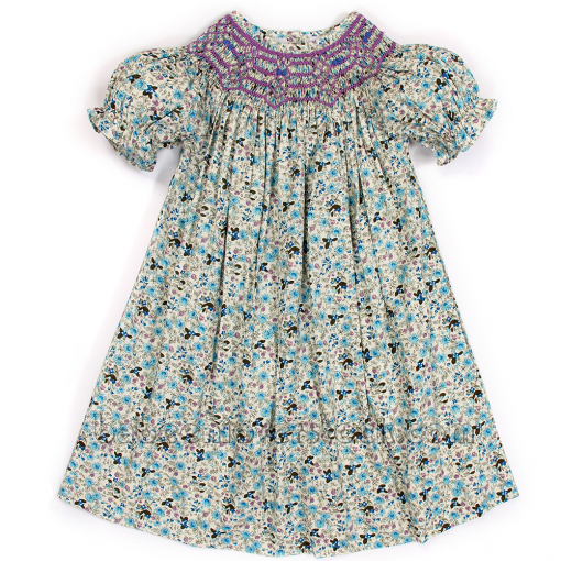 Beautiful smocked floral dress - BB1256B