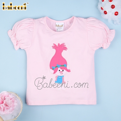 Lovely girl cartoon applique shirt - BB1612A