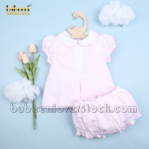 Pink windowpane girl sets - BB2516