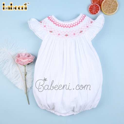 Lovely girl geometric smocked bubble - BB2574