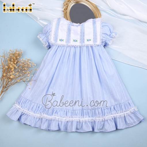 Floral hand-embroidered little girl dress-BB2586B