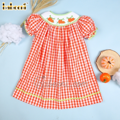 Thanksgiving girl hand smocked bishop dress – BB2595