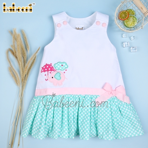 Cute elephant applique dress for Valentine - BB1087A
