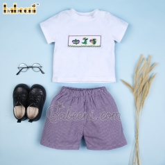 Mardi Gras hand smocked boy set - BB1396 mardi-gras-smocked-set
