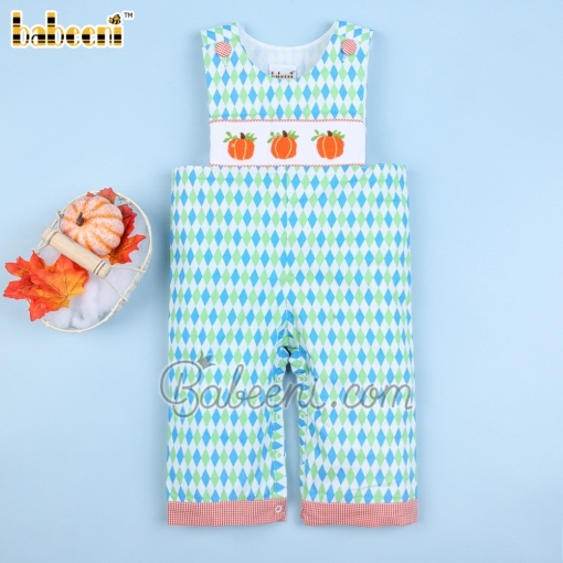 Pumpkins hand smocked longall - BB2129