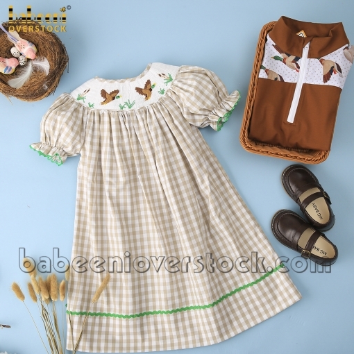 Wild duck hand smocked bishop dress - BB2320