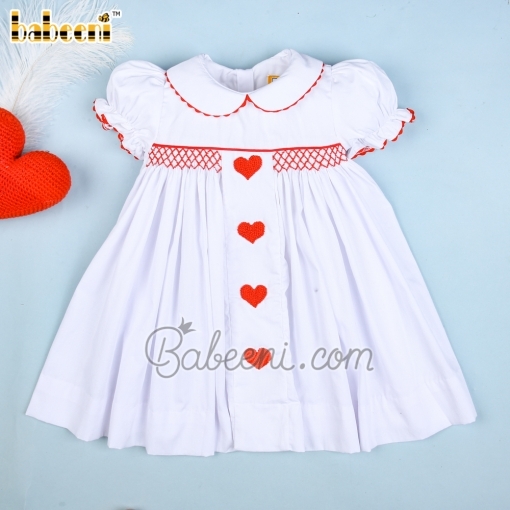 Lovely geometric smocked dress Valentine Day - BB1702