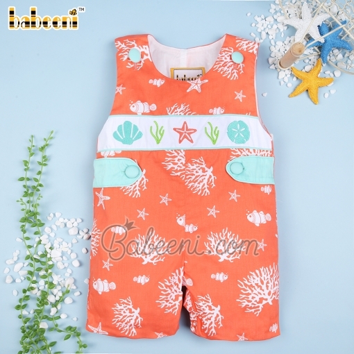 Boy shortall embroidery sea livings - BB1843