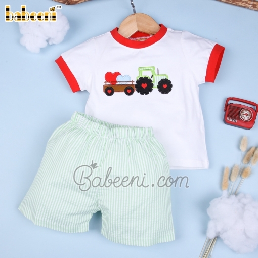 Love on the truck boy set applique - BB1689