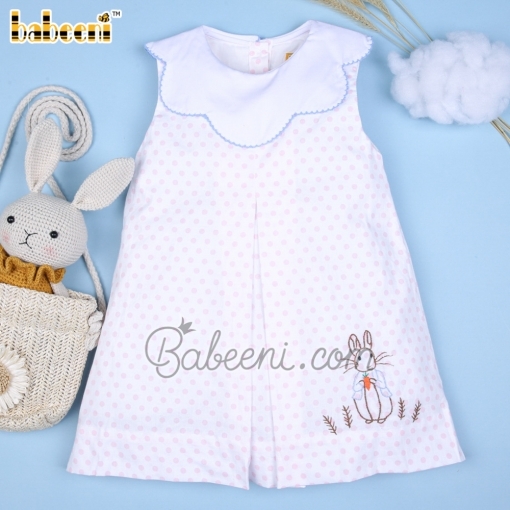 Easter bunny hand embroidery dress - BB1375