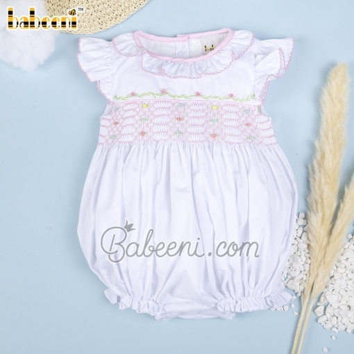 Geometric smocking baby bubble – BB2703