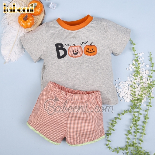 Nice Boo applique boy set clothing – BB2711