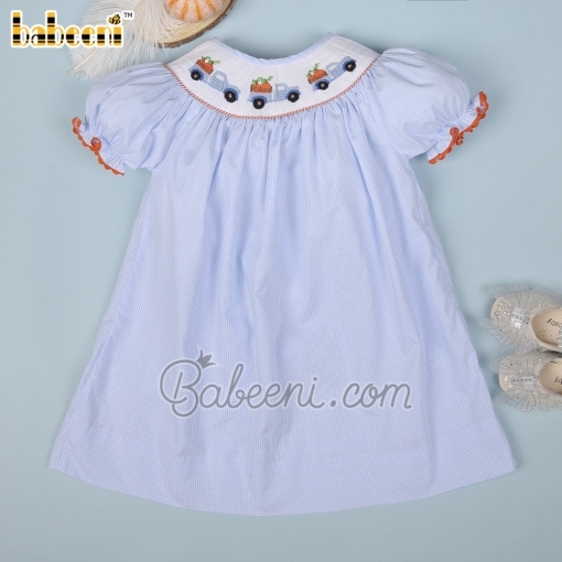 Truck of pumpkin smocked bishop dress  – BB2772