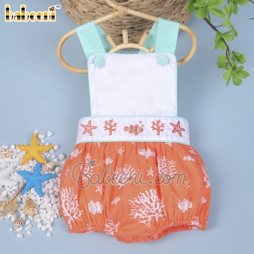 Sea living coral embroidery girl bubble  – BB2878