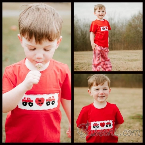 Valentine smocked boy clothing