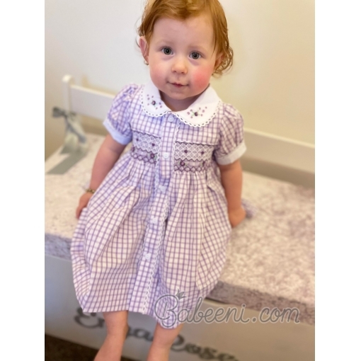 Geometric smocked dress