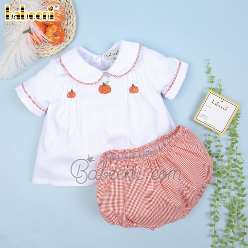 Pumpkin French knot girl set – BB2889