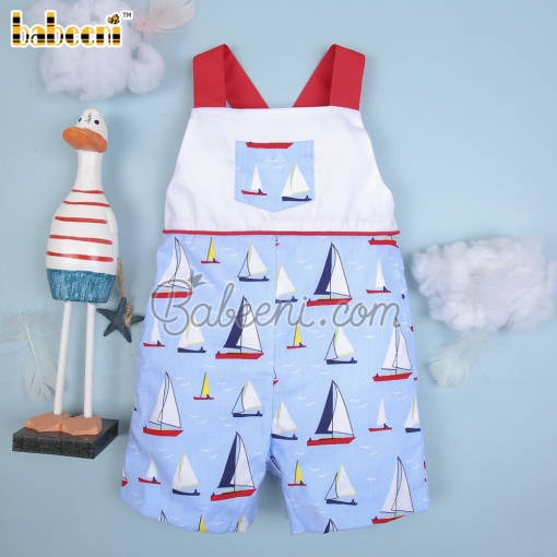 Sailboat printed boy romper - BB2910