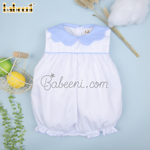 Scallop blue dot baby bubble – BB3335