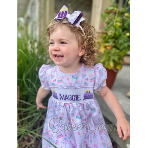 Birthday smocked dress