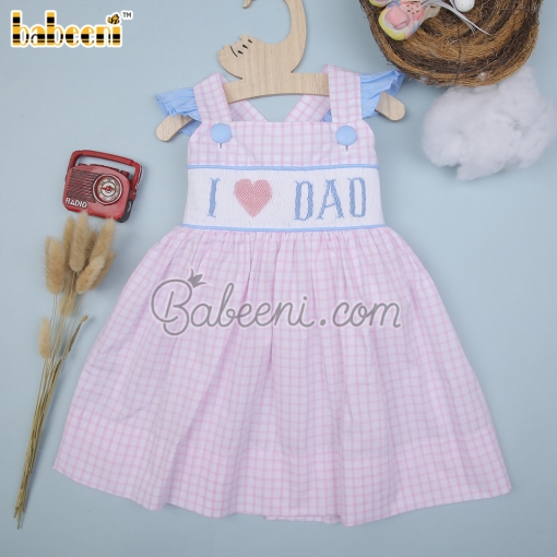 I love Dad hand smocked sundress – BB2934