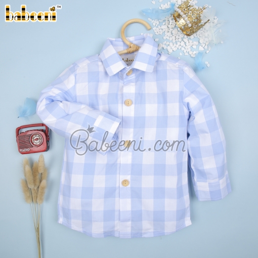 Blue check boy long shirt – BB2965