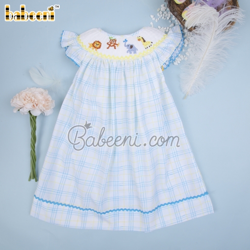 Animal hand smocked bishop dress – BB3033