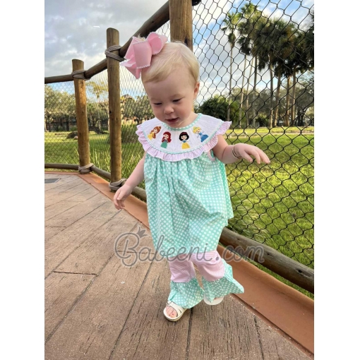 Princess smocked baby set