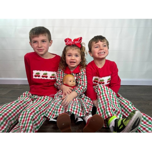 Christmas smocked clothing