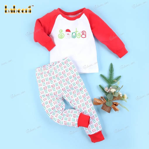 Santa applique boy clothing set - BB3123A