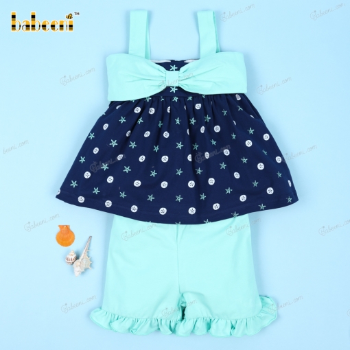 2 Pieces Set Mint Plain Bow Tie For Girl - BB3124