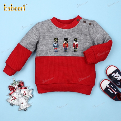 Red And Grey Sweatshirt Nutcrackers For Boy - BB3165