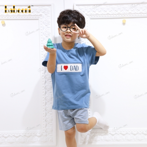 I love Dad boy blue stone short set – BB3043