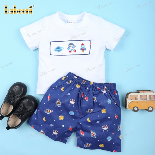 2 Piece Set Smocked Rocket For Boy - BB3211B
