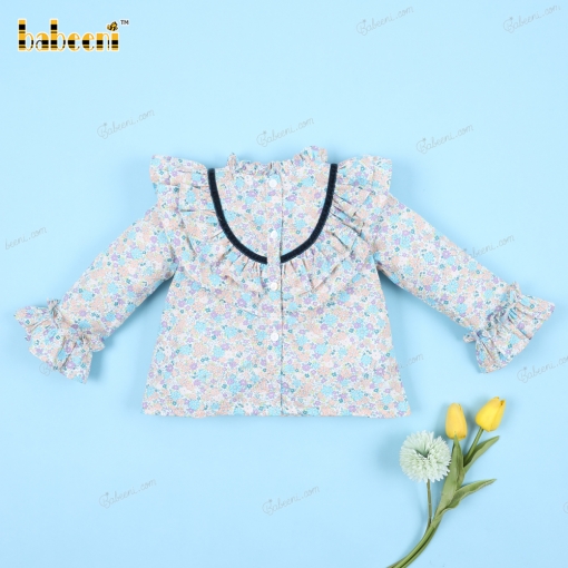 Plain Shirt Green Floral Mallard Green For Girl - BB3254A