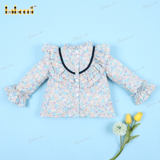 Plain Shirt Green Floral Mallard Green For Girl - BB3254