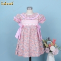 geometric-dress-pink-accent-2-bows-purple-floral-for-girl---bb3271