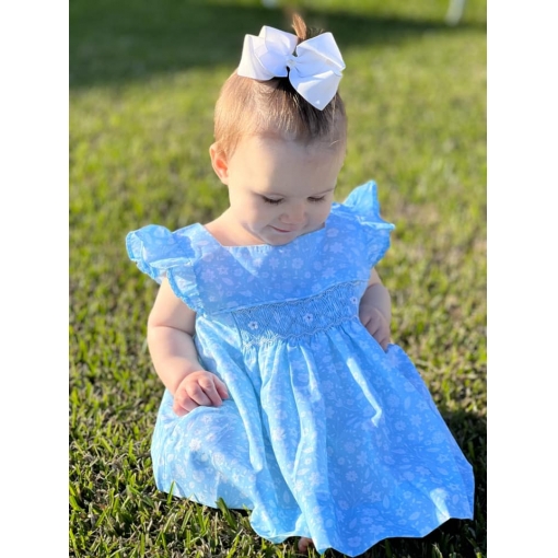 Girl Stunning Geometric Smocked Dress 