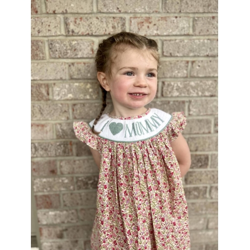 Bishop Smocked Dress I <3 Mommy For Girl