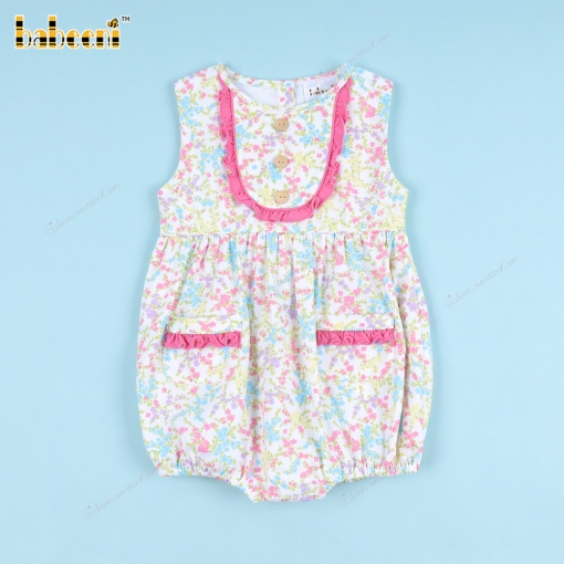 Plain FLoral Bubble Pink Accent For Girl - BB3343
