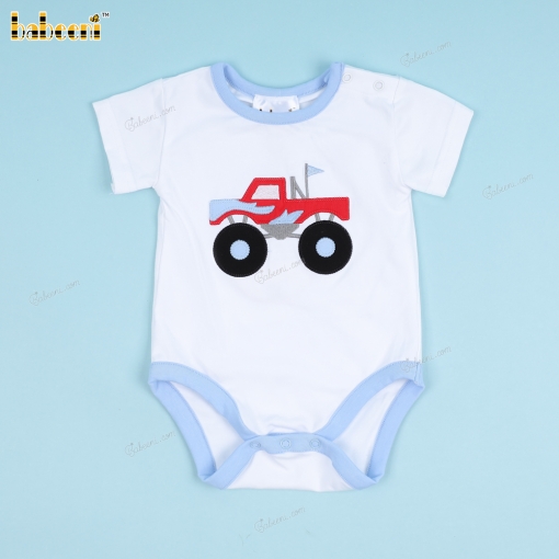 Applique Truck Blue Bubble For Boy - BB3365