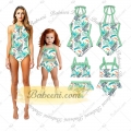 1-pieces-swimwear-for-lady-spring-summer-with-light-green tropical-leaf-pattern---bb3524