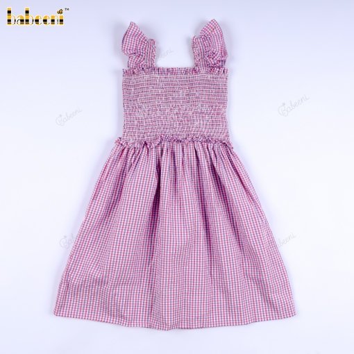 Girl Shirred Dress In Purple - BB3374A
