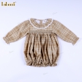 classic-beige-plaid-bubble-romper-for-baby-girl--bb3588