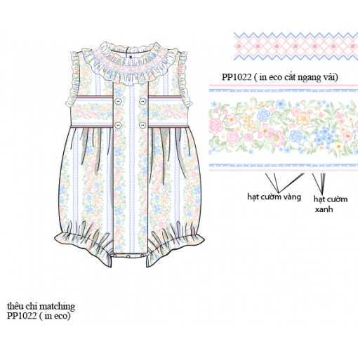 Vintage Floral Stripe Ruffle Baby Bubble Romper (Pre-Order)- BB3619