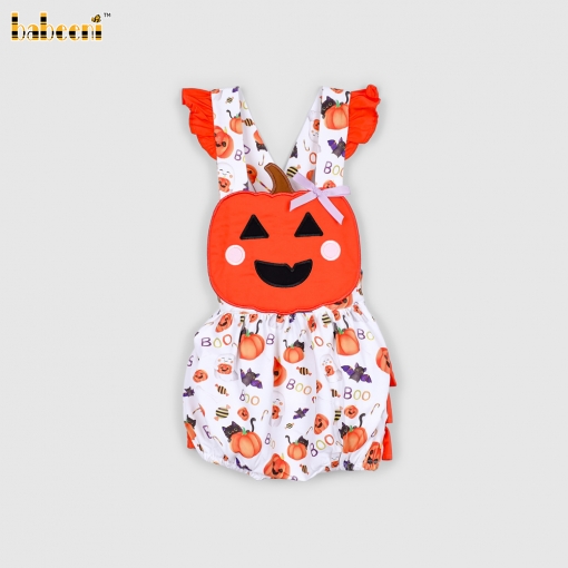 Halloween theme applique baby overalls – BB3417A