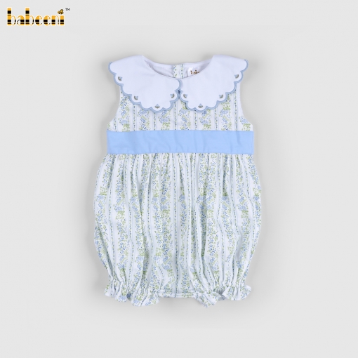 Plain light blue bubble with floral pattern, for girls. - BB3557