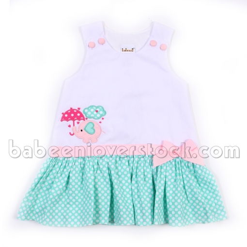 Cute elephant applique dress for Valentine - BB1087